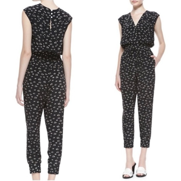 Band of Outsiders Snail Print Silk Jumpsuit - Picture 2 of 10